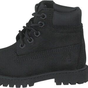 Timberland unisex-child 6" Premium Waterproof Boot in Black Nubuck